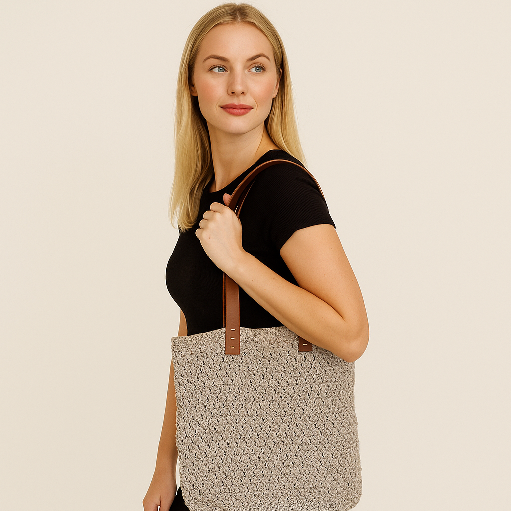 Casual Örgü Çanta – Bej Ton